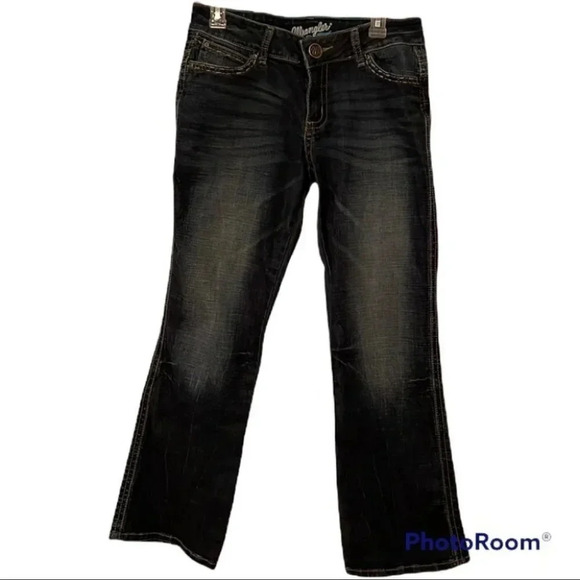 Wrangler Bootcut Jeans Stitch Detail Western Cowgirl Zip Fly 7/8 30” Inseam - Picture 1 of 9